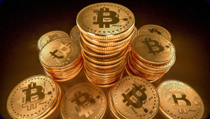 stack of golden Bitcoin coins demonstrating the immense value CPLs Investment service can bring to diversify an asset portfolio 